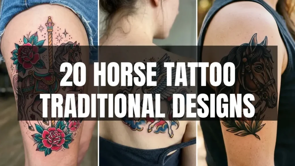 Horse tattoo traditional image