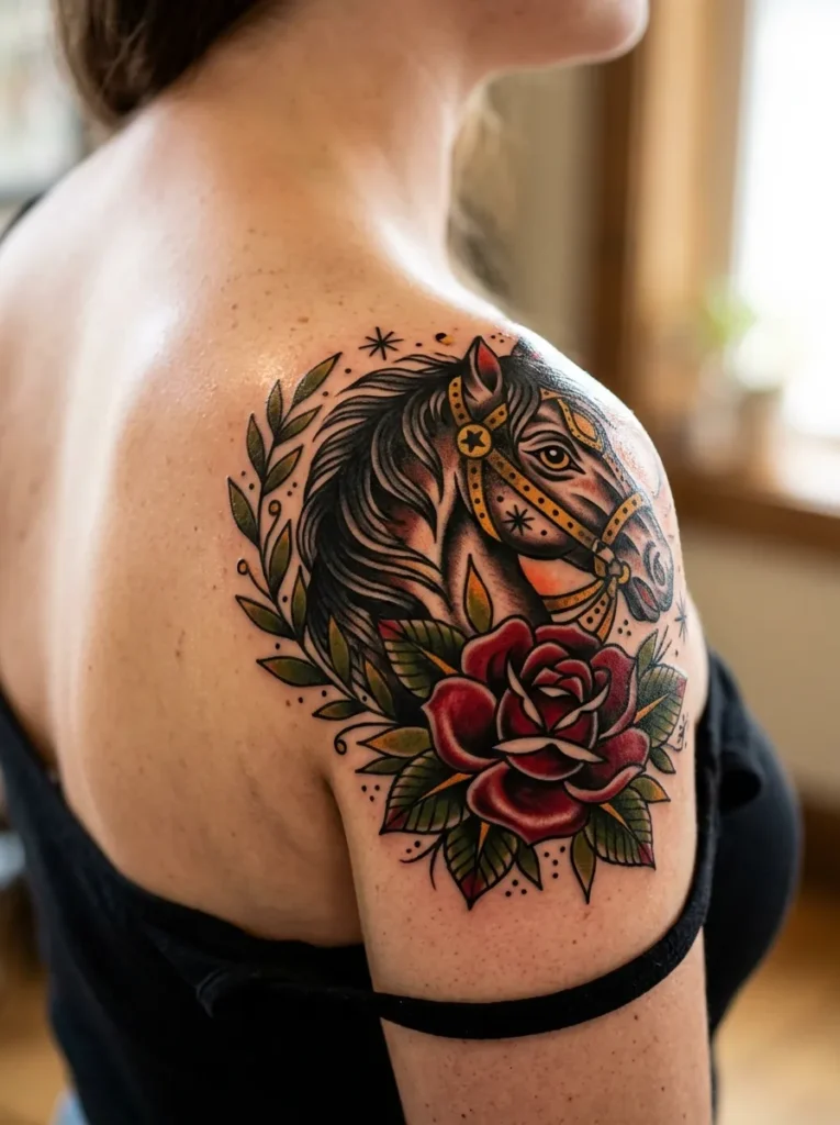 Horse and rose