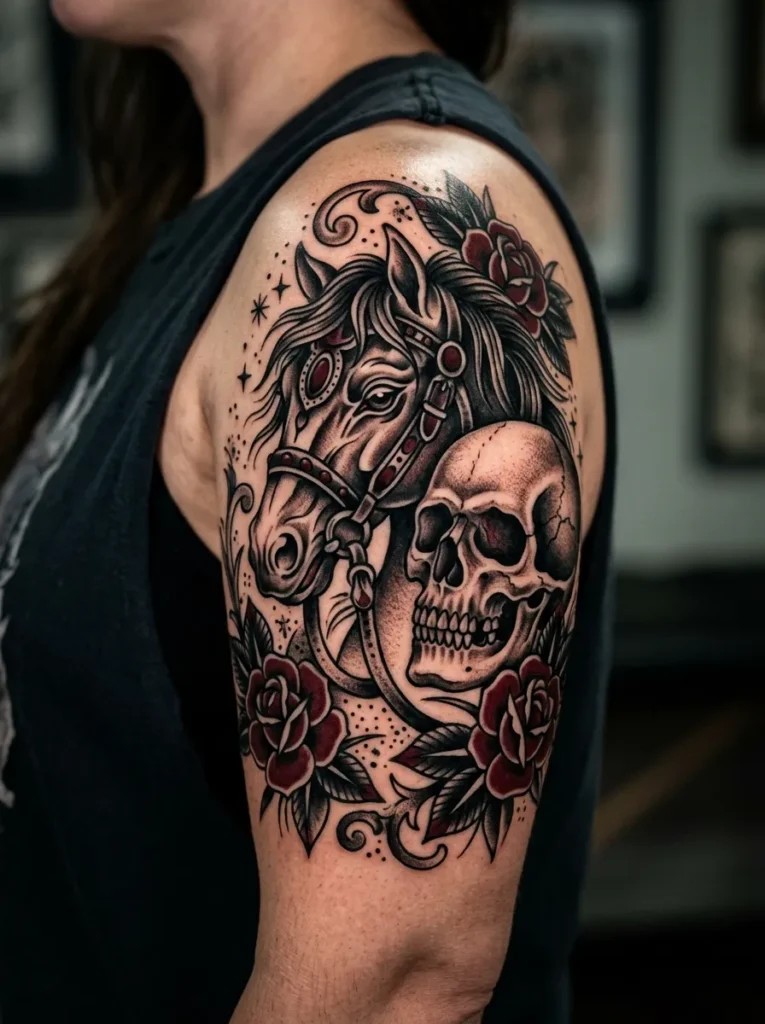 Horse and skull