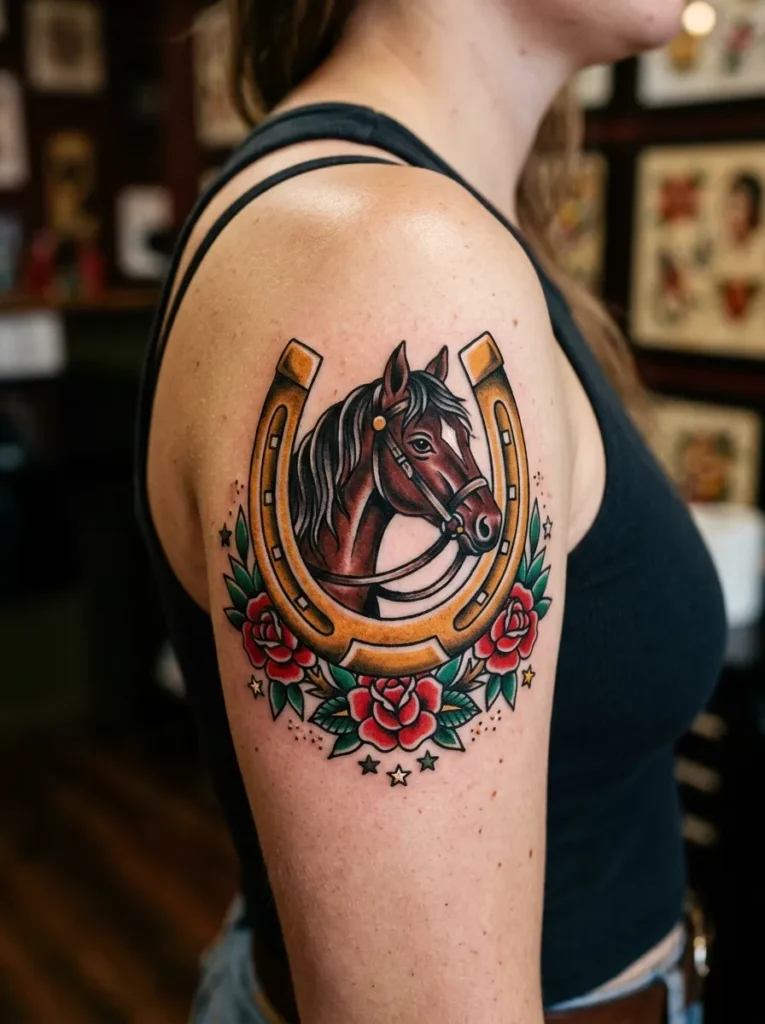Horseshoe and horse