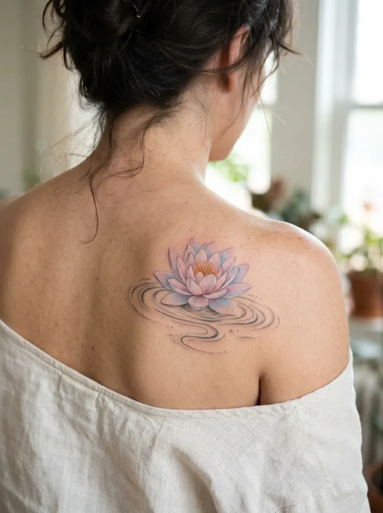 Water lily on ripples