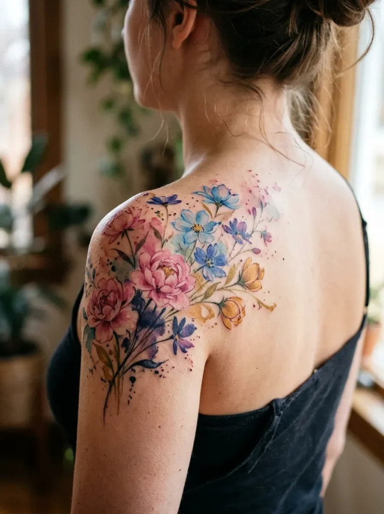 Watercolour splash floral